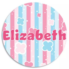 Kiwi Gifts Elizabeth - 3 Pack Circle Stickers 3 Inch - Name Tag Water Bottle School