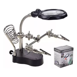 Lupa Con Led Pinza Base Para Cautín Reparacion Electrónicos