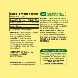 Biotina Plus Keratin Extra Strength 10,000 Mcg 60 Tabletas                                                                                            