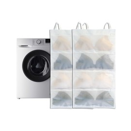 Bra Protector for Washing Machine, Multifunctional Laundry Bag for Bra, Pack of 2, Fill 8 Bras at a Time, Support Cleaning, Drying and Storage Operations (D-H)