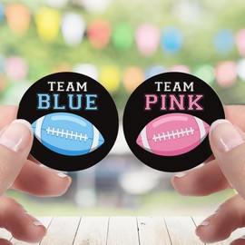 Football Gender Reveal Party, Team Pink or Team Blue Stickers - 40 Count, Kick Off Gender Reveal