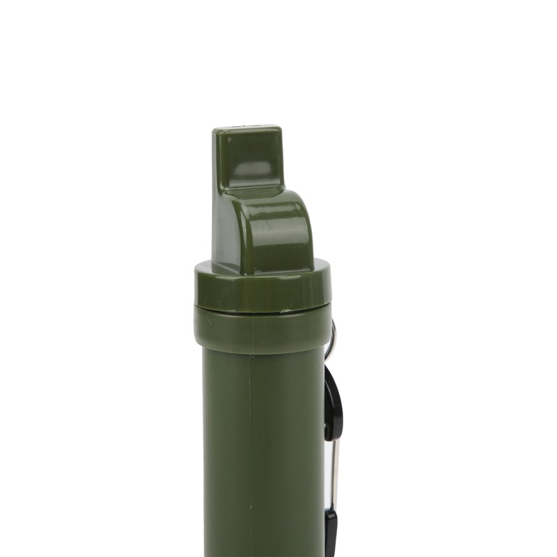 Outdoor Water Filter Straw Water Purifier with Compass Whistle Carabiner