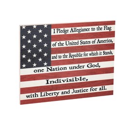 JennyGems Pledge of Allegiance Wooden Sign, Patriotic Decor, Memorial Day Decorations, 4th of July Decor Made in America