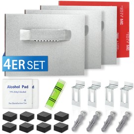 Nenull Bilderhaken Selbstklebend 4 Stk Bilder Aufh?ngen Ohne Bohren Bildaufh?nger 6 x 8 cm bis 6KG zum Klebehaken fr Schwere Bilder Spiegelhalterung Wand Acrylglas Alu-Verbundplatten mit 25 Zusatzger?ten