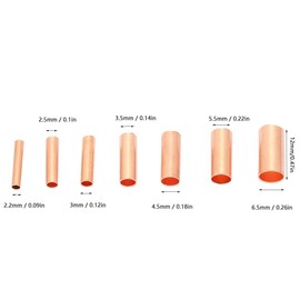 Copper Connecting Tube, 250 Pcs Red Copper Connecting Tube, 6mm Intermediate Wire Joint Tube Connector, for Connecting Electric Cable