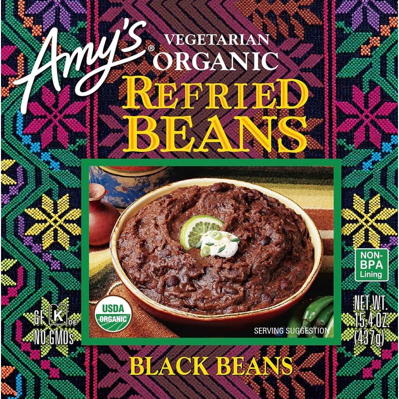 Amy's Refried Black Beans, Gluten Free, Organic & Vegetarian, Canned,