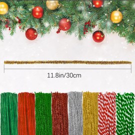 Christmas Pipe Cleaners 900Pcs in 9 Christmas Colors Pipe Cleaner Crafts Christmas Decoration Pipe Cleaner DIY Art Crafts
