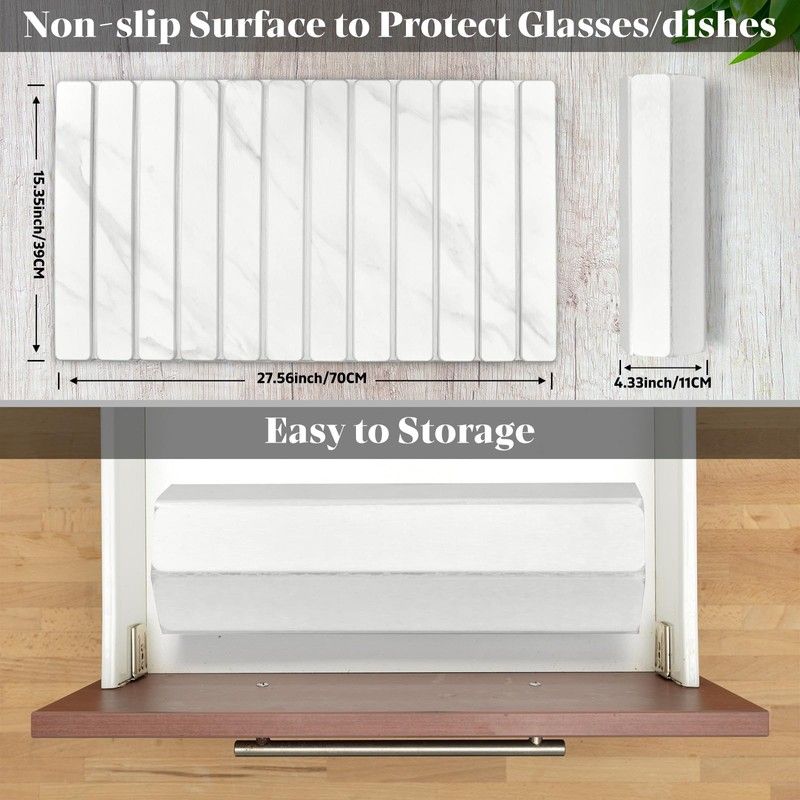 Large Stone Dish Drying Mats for Kitchen Counter, 28"(L)×16"(W) Marble-Pattern,