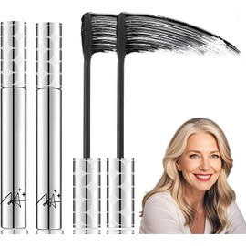 2Pcs Mascara for Older Women, Waterproof Mascara Black for Thinning Lashes, Gentle Formula for Eyes, Volumizing and Lengthening
