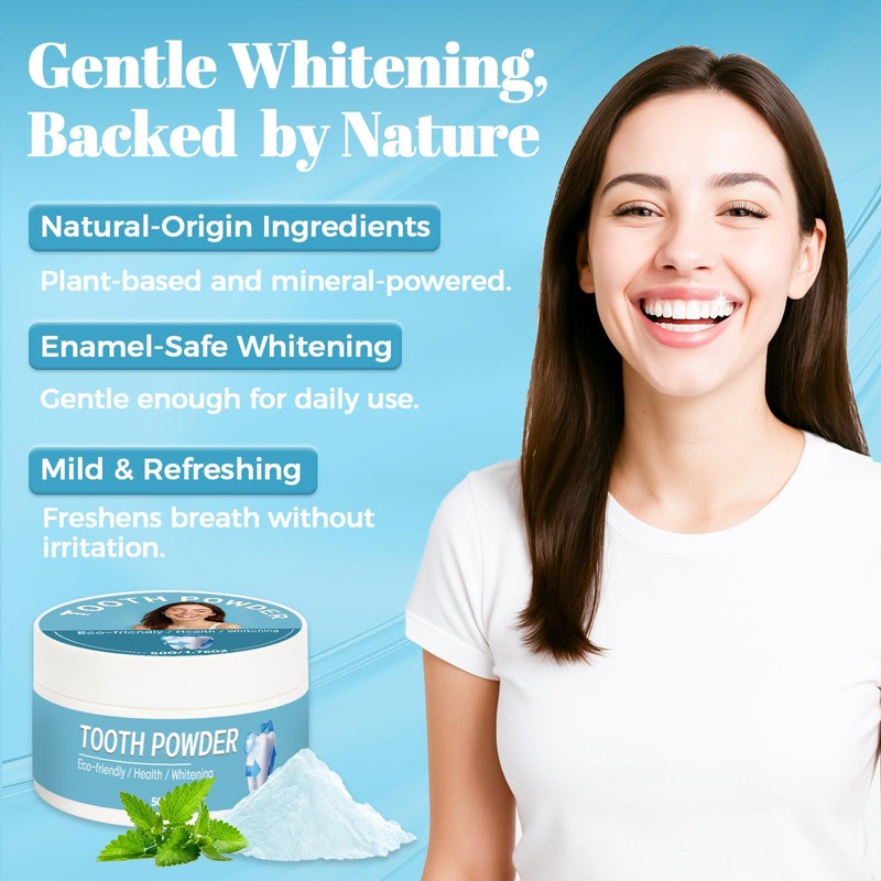 Teeth Whitening Powder, Enamel Safe, Non Peroxide Charcoal Formula, Gentle