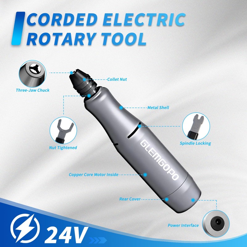 Mini Rotary Tool Kit with Copper Core Motor & 86
