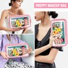 izuzta Bolsa de maquillaje Preppy Patch, bolsas de maquillaje transparentes
