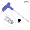 TOP-VIGOR 2Pcs 4mm Ball End Hex Key, T-Handle Hexagon Wrench