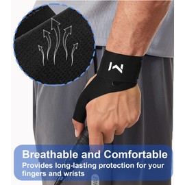 FVVWVV Elastic Thumb and Wrist Support Brace for Mild Carpal Tunnel Tendonitis Arthritis Sprains,Wrist Compression Strap for Sports Work Typing Sleeping（Black-Left Hand）