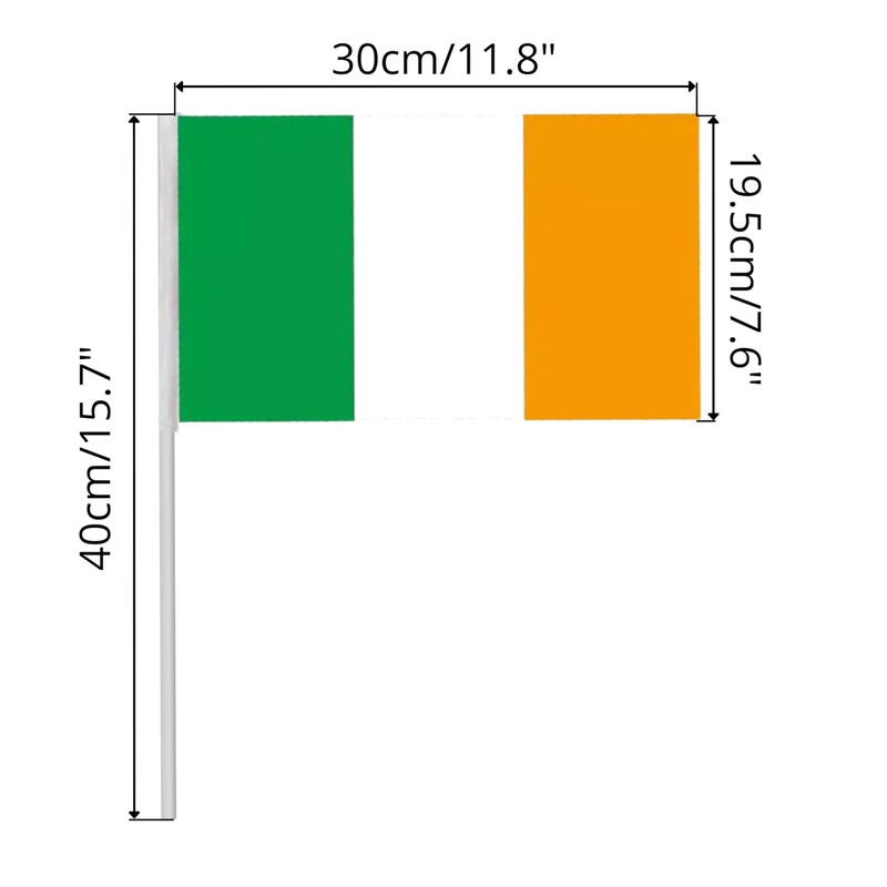 Lizzy 5pc Ireland Hand Flag (30cm x 19.5cm) with Reusable