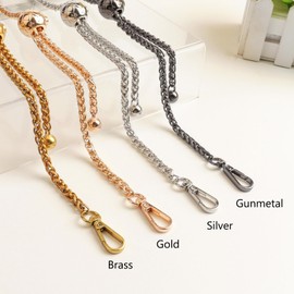 BEAULEGAN Thin Purse Chain Strap Adjustable - Replacement for Small Shoulder Crossbody Bag, 51 Inches Long (Silver)