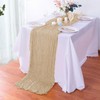 4 Pack Beige Cheesecloth Table Runner 35x120 Inch Boho Gauze