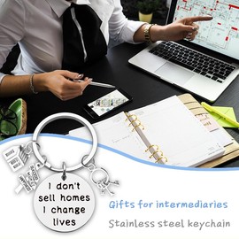 Realtor Christmas Appreciation Gifts for Real Estate Agent Birthday Thank You Gifts for Broker Relator Salesman Keychain Gifts for Relator Real Estate Closing Gifts for Realtors Keyring