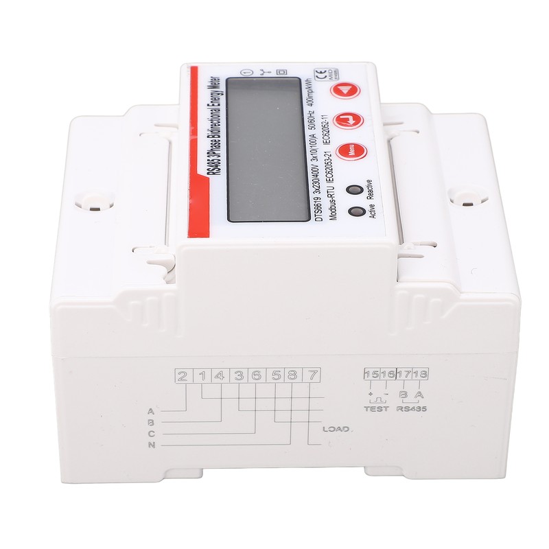DIN Rail Power Meter 3 Phase 4 Wires Multifunctional LCD