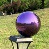 Premium Stainless Steel Gazing Globe Mirror Ball - Brilliant Purple