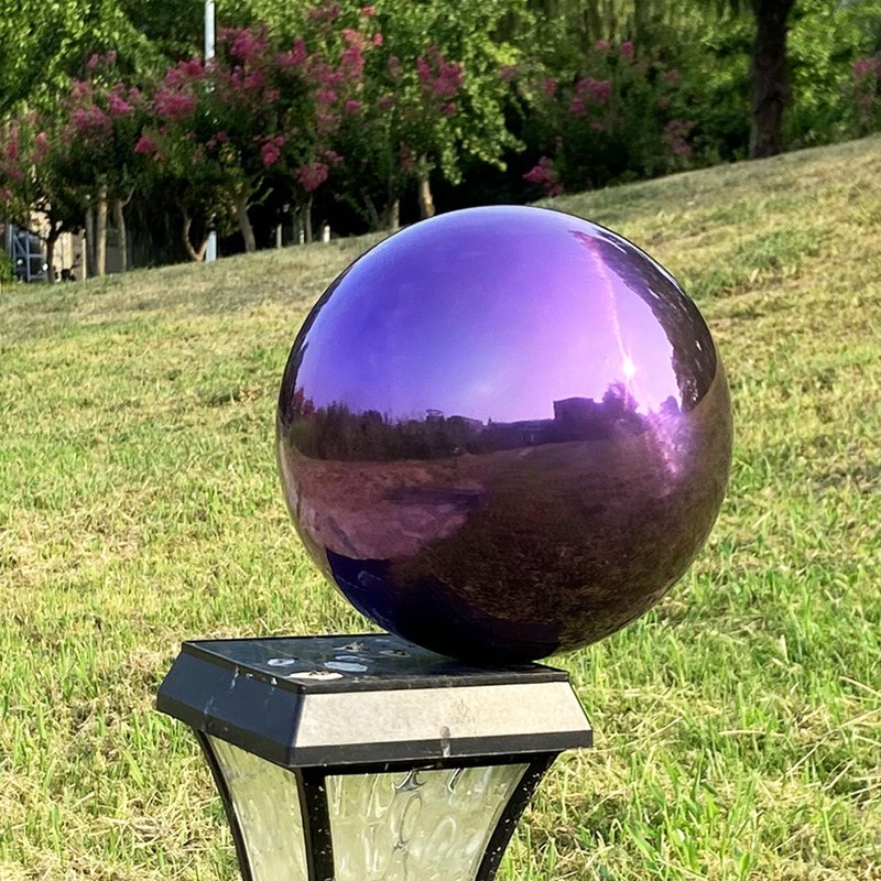 Premium Stainless Steel Gazing Globe Mirror Ball - Brilliant Purple