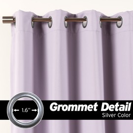 Best Home Fashion Thermal Insulated Blackout Curtains - Stainless Steel Nickel Grommet Top - Lilac - 52" W x 63" L - (Set of 2 Panels)