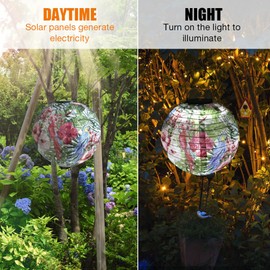 HOVCEH LED Lanterns, Outdoor Solar, Pack of 2 Solar Lanterns for Outdoor Hanging, LED Lantern, Outdoor Solar Weatherproof, Hanging Waterproof Nylon Garden Lantern for Yard, Party Decoration