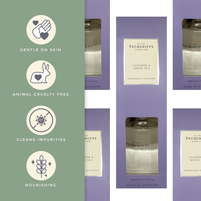 Pecksniff's Lavender & White Tea Diffuser | 200 ml/6.76 Fl