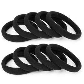 Hair Ties for Women, Elastic Hair Bands Black Hair Ties Soft Premium Elastic No Damage Seamless Ouchless Soft Stretchable Non-Slip Rubber Bands, Thick Thin Hair, Ponytail Holders (10 Pack- Black)
