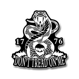 Don't Tread On Me Rattlesnake Liberty Gadsden 1776 American Flag Decal (2 Pack 2")