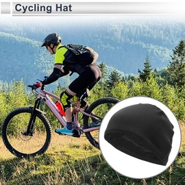 REPAIROCK Cycling Hat Sweat Wicking, Breathable Helmet Liner Milk Silk Fabric Black 22x13cm/8.66"x5.12" 1 Pcs