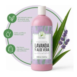 Tónico lavanda & aloe vera 1 L, hidrata y relaja la piel día y noche