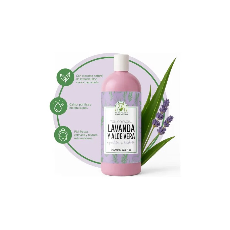 Tónico lavanda & aloe vera 1 L, hidrata y relaja