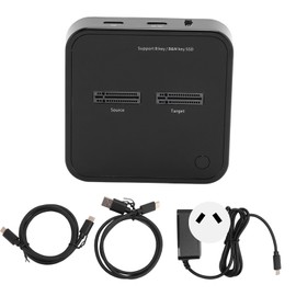 M.2 SSD Duplicator Dual Bay 5Gbps High Speed Offline Clone USB C M.2 SATA SSD Docking Station for PC Laptop 100‑240V AU Plug  (Not Inclube Hard Disk)