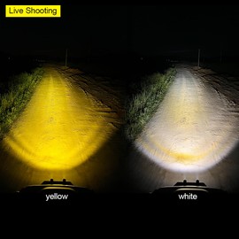 EXZEIT 60W Motorcycle Auxiliary Lights with Wiring Harness, White and Yellow Spot Fog Lights for Motorcycle Car Scooter Ebike ATV UTV, 12/24V