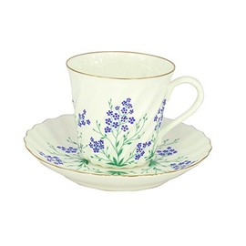 Lomonosov Porcelain Bone China Twist Tea/Coffee Cup and Saucer Brook 5.24 fl.oz/155ml