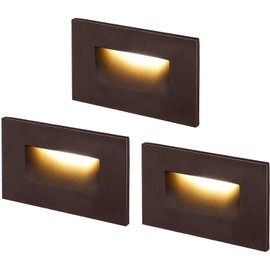 Cloudy Bay 12V Low Voltage 3 Color Indoor and Outdoor LED Step Light,3000K/4000K/5000K,Stair Light,Oil Rubbed Bronze,3 Pack, Wet Location(Low Voltage Transformer is Required)