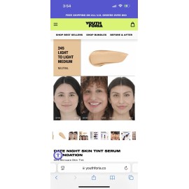 Youthforia Date Night Skin Tint Serum Foundation, Light-Medium Coverage #245