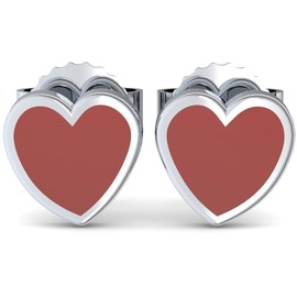 Children's Heart Earrings Nickel-Free Heart Stud Earrings Girls Gift Birthday Idea Free Gift Box Silver 925 Heart Stud Small 925 Silver Stud Girls Jewellery Children's Jewellery Red Jewellery,