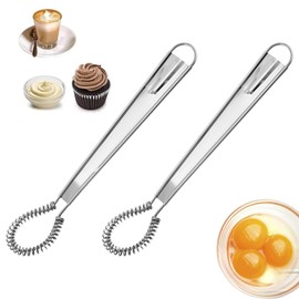 2 whisks, hand mixer, semi-automatic rotating, stainless steel rotary mixer, for mixing, beating, stirring ingredients, cooking, baking at home