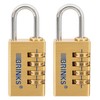 BRINKS - 30mm Solid Brass 4-Dial Resettable Padlock - Chrome