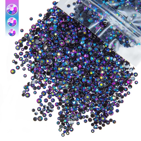 qiipii Purple Rose AB Resin Rhinestones for Crafting 3mm 4mm