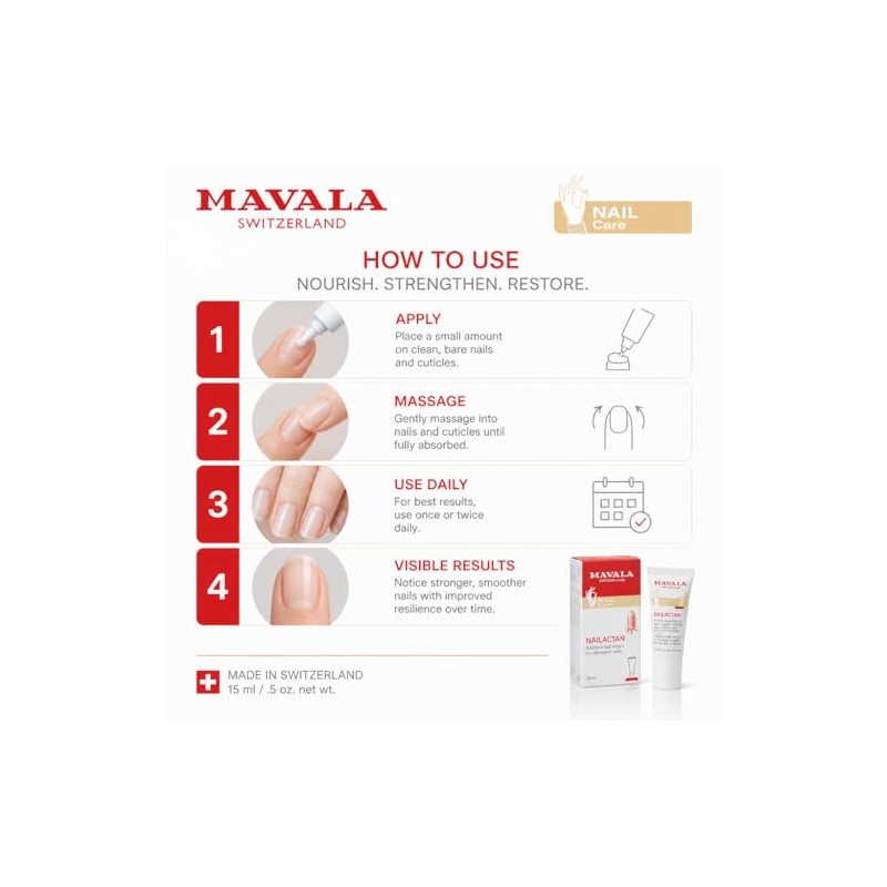 Mavala Nailactan Crema Nutritiva para Uñas Dañadas, 14.2 ml (0.5