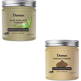 Dominaro 100 % Organic Aloevera Leaf & Shikakai Powder For Skin Care & Hair Care 100 gm Combo Pack of 2 Jars 200 gm (200 g)