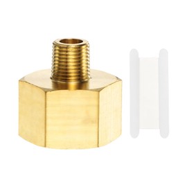 PATIKIL Brass Pipe Fitting, 1pc 1/8" NPT Male to 1/2" NPT Female Reducer Adapter Extension Connector Brass Pipe Fitting for Water Gas Freezer