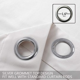 SPXTEX Cream White Velvet Curtains - 84 Inch Long, Soft, Insulated, Light Filtering, Grommet Top, Set of 2 Panels