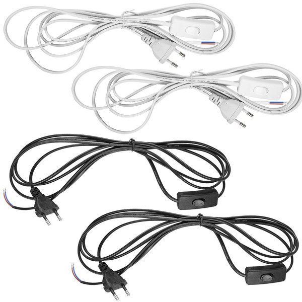 4 Pieces Cable with Switch, 3 m Connection Cable with