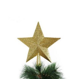 LUOEM Christmas Tree Topper Star Tree Decoration Glitter (Golden)