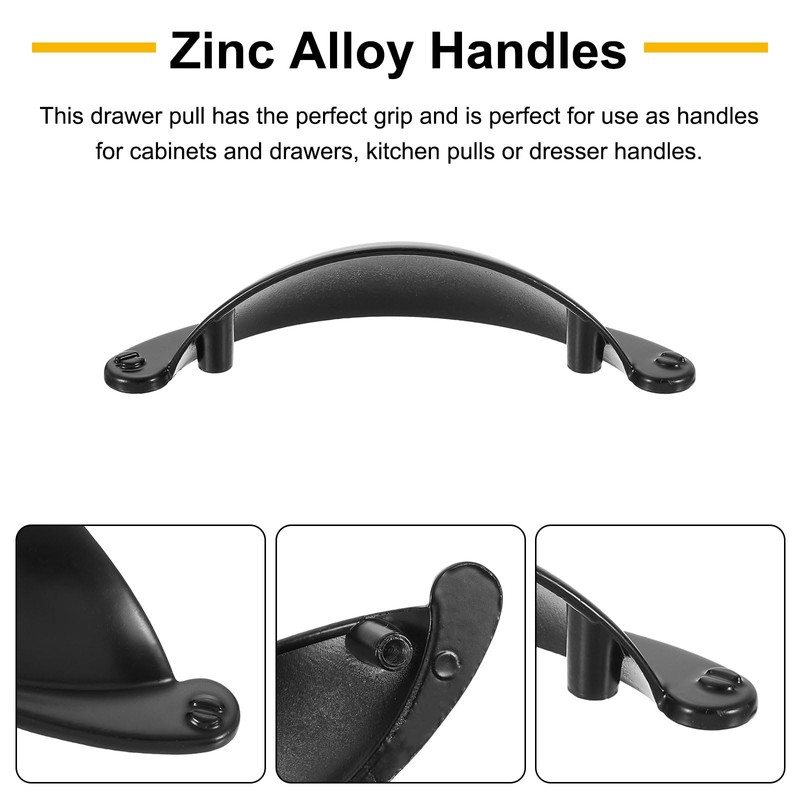 sourcing map Drawer Pulls, 3Pcs 2-1/2" - Zinc Alloy Cup