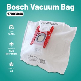 Bosch BBZ41FGALL, Quattro Sacchetti Powerprotect Per Aspirapolvere, Bianco